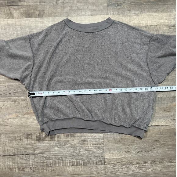 Free People Intimately Kelly Fleece Crewneck Sweatshirt Oversized XS Gray Lounge - Picture 8 of 8